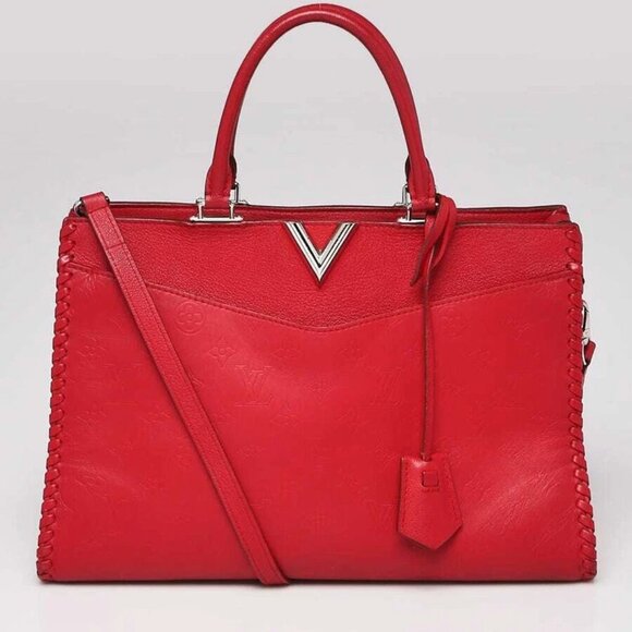 Louis Vuitton Cerise Plume Leather Very Zipped Tote Bag - Picture 1 of 12